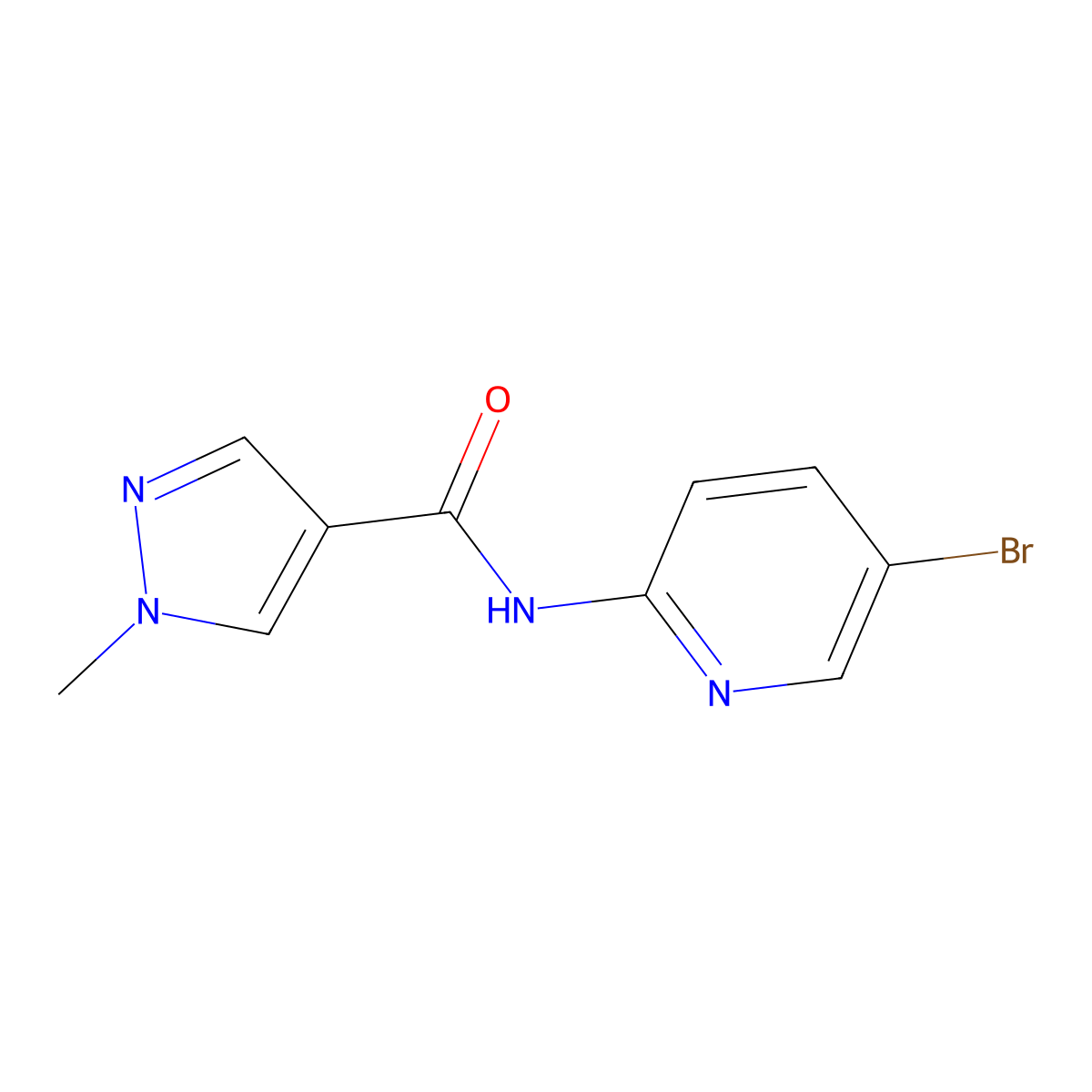 N-(5-bromopyridin-2-yl)-1-methylpyrazole-4-carboxamide molecular structure, CAS 515846-71-6