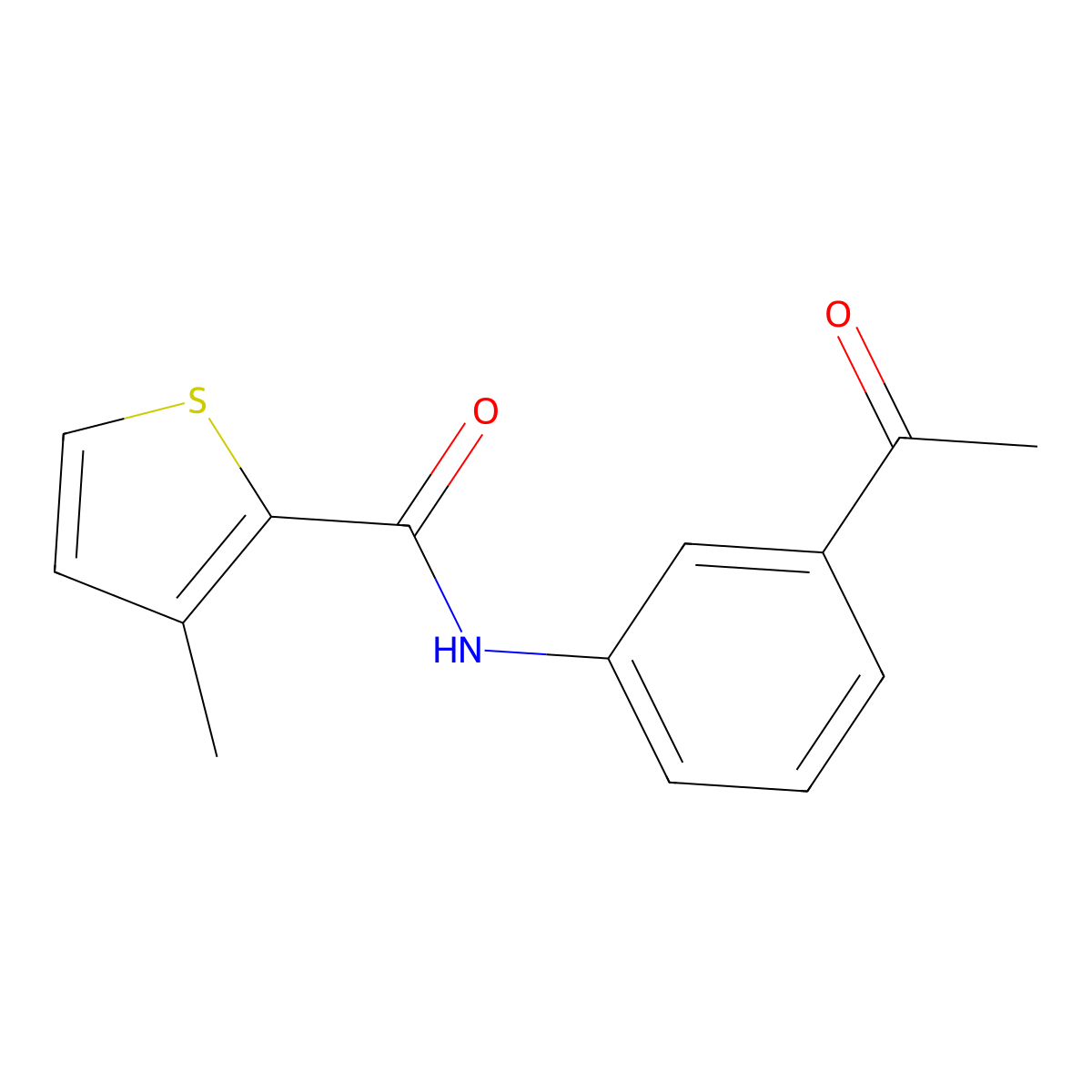 N-(3-acetylphenyl)-3-methylthiophene-2-carboxamide molecular structure, CAS 515846-83-0