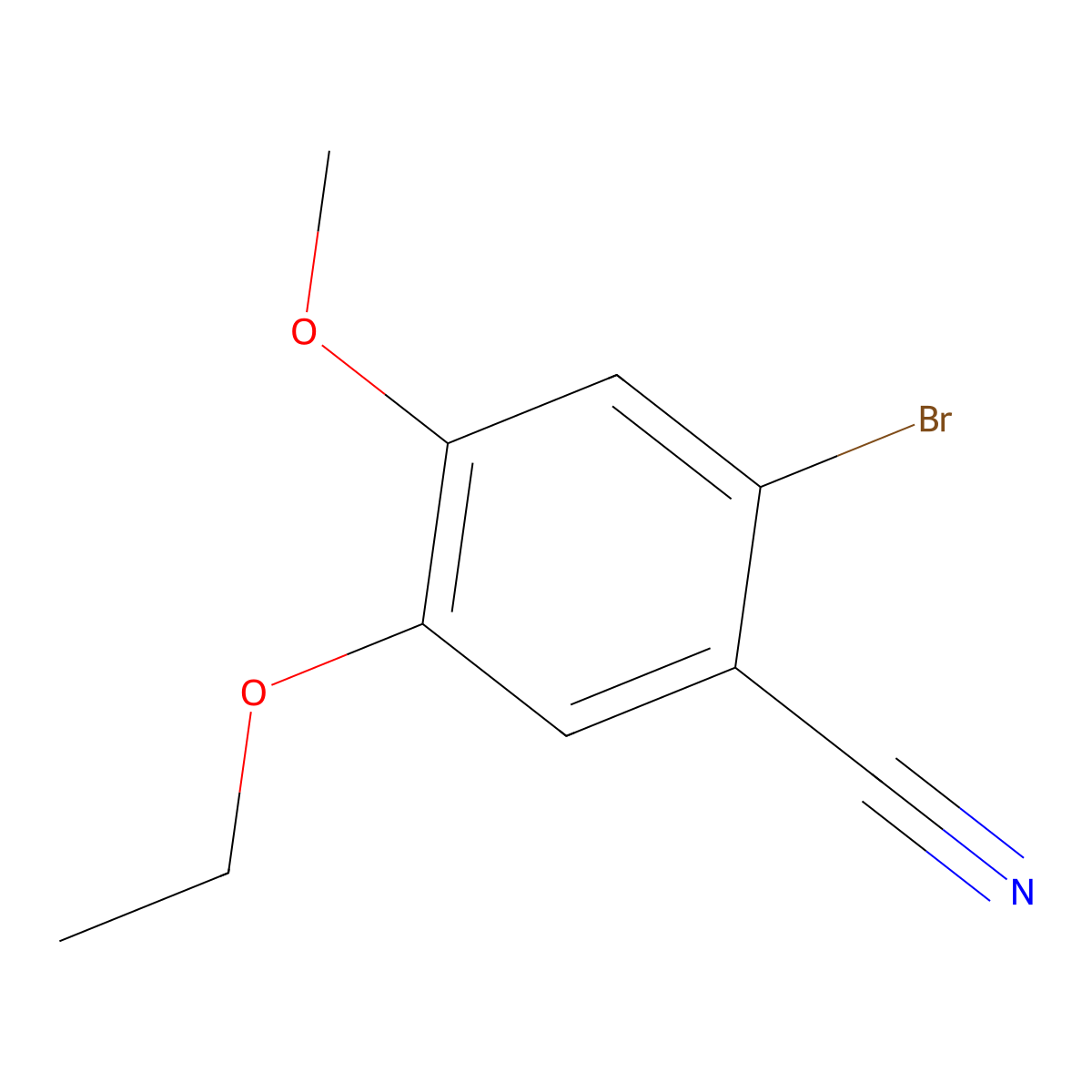 2-Bromo-5-ethoxy-4-methoxybenzonitrile molecular structure, CAS 515847-20-8