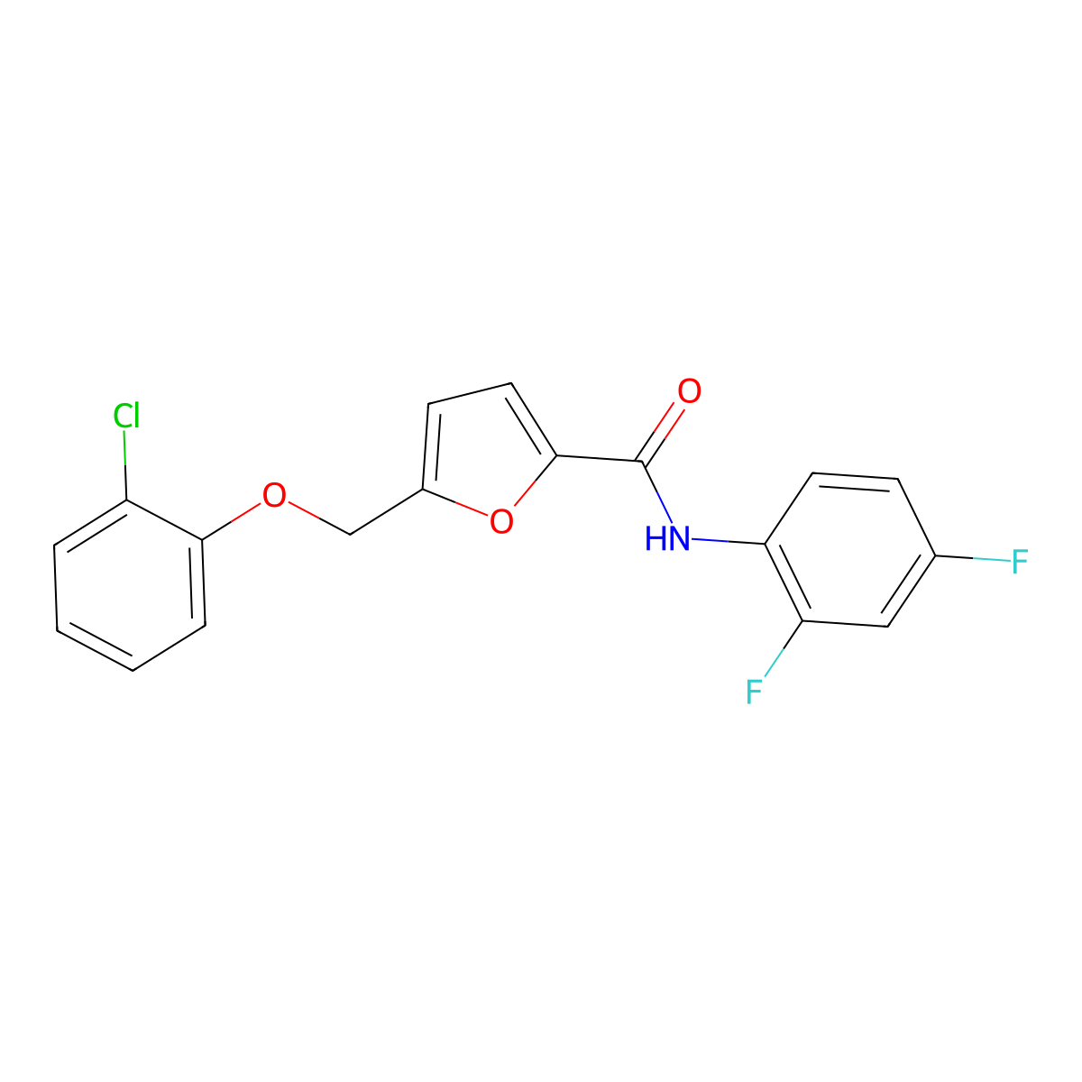 5-[(2-chlorophenoxy)methyl]-N-(2,4-difluorophenyl)furan-2-carboxamide molecular structure, CAS 515847-63-9
