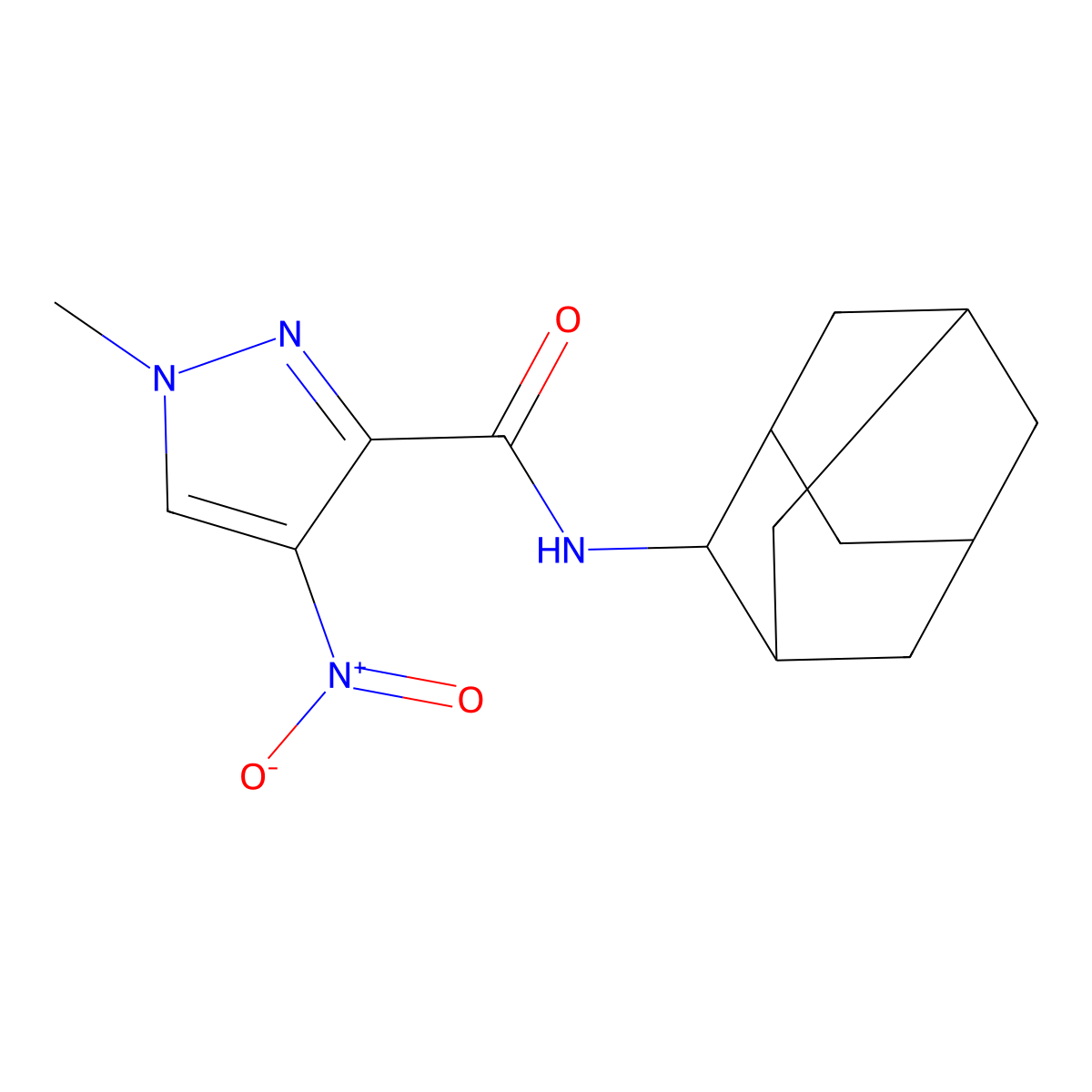 N-(2-adamantyl)-1-methyl-4-nitropyrazole-3-carboxamide molecular structure, CAS 515847-64-0