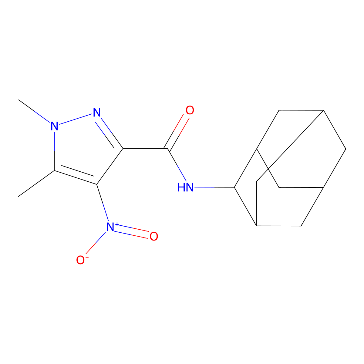 N-(2-adamantyl)-1,5-dimethyl-4-nitropyrazole-3-carboxamide molecular structure, CAS 515847-76-4
