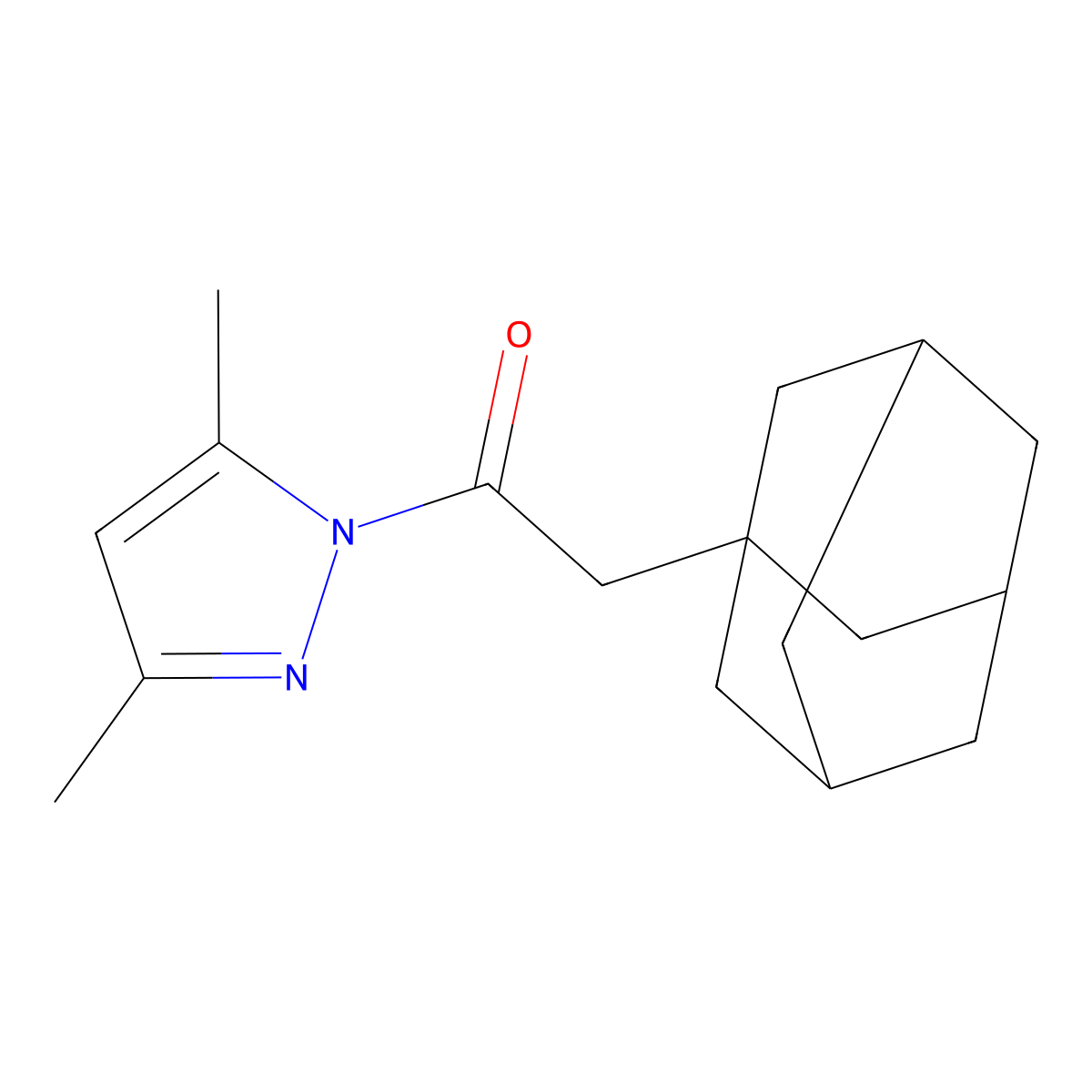 1-(1-adamantylacetyl)-3,5-dimethyl-1H-pyrazole molecular structure, CAS 515848-21-2