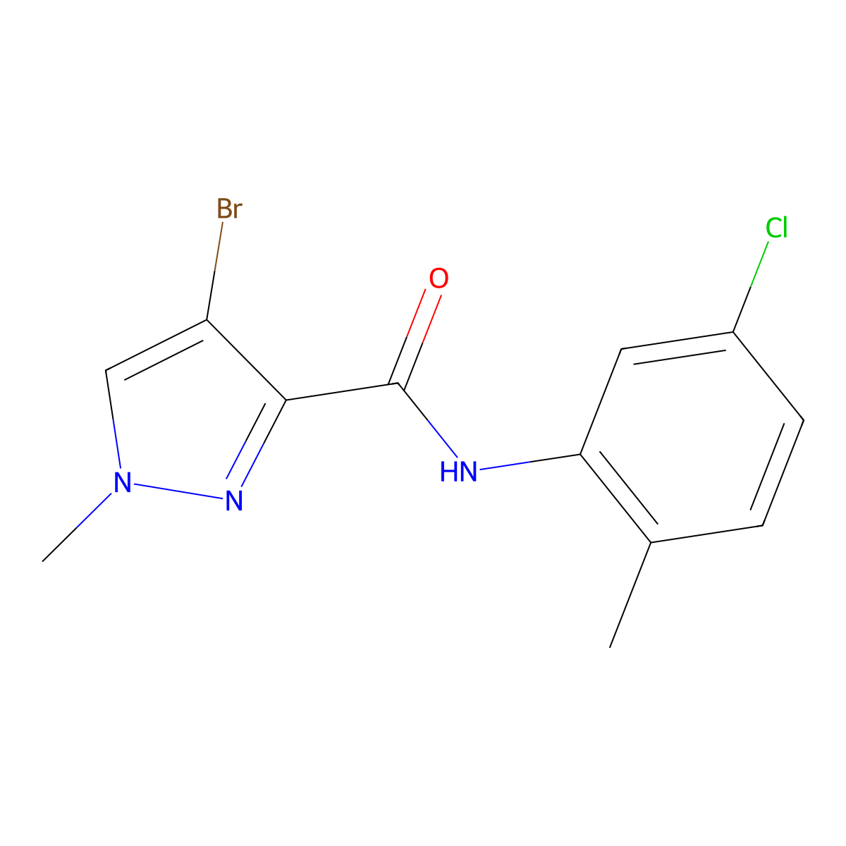 4-bromo-N-(5-chloro-2-methylphenyl)-1-methylpyrazole-3-carboxamide molecular structure, CAS 515848-24-5