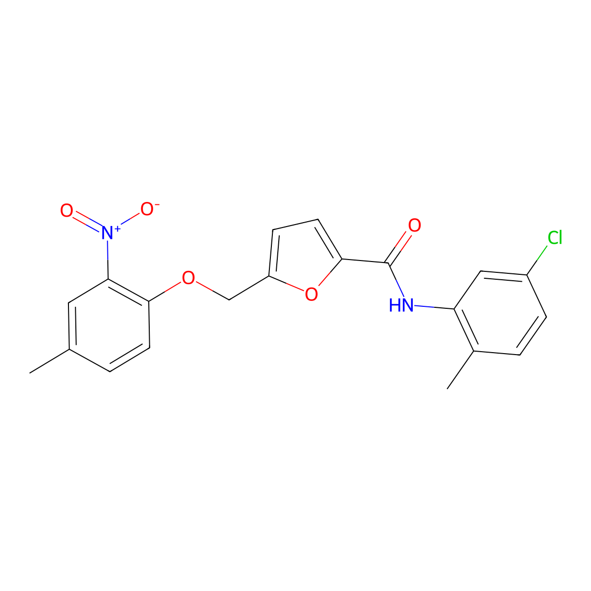 N-(5-chloro-2-methylphenyl)-5-[(4-methyl-2-nitrophenoxy)methyl]furan-2-carboxamide molecular structure, CAS 515848-37-0