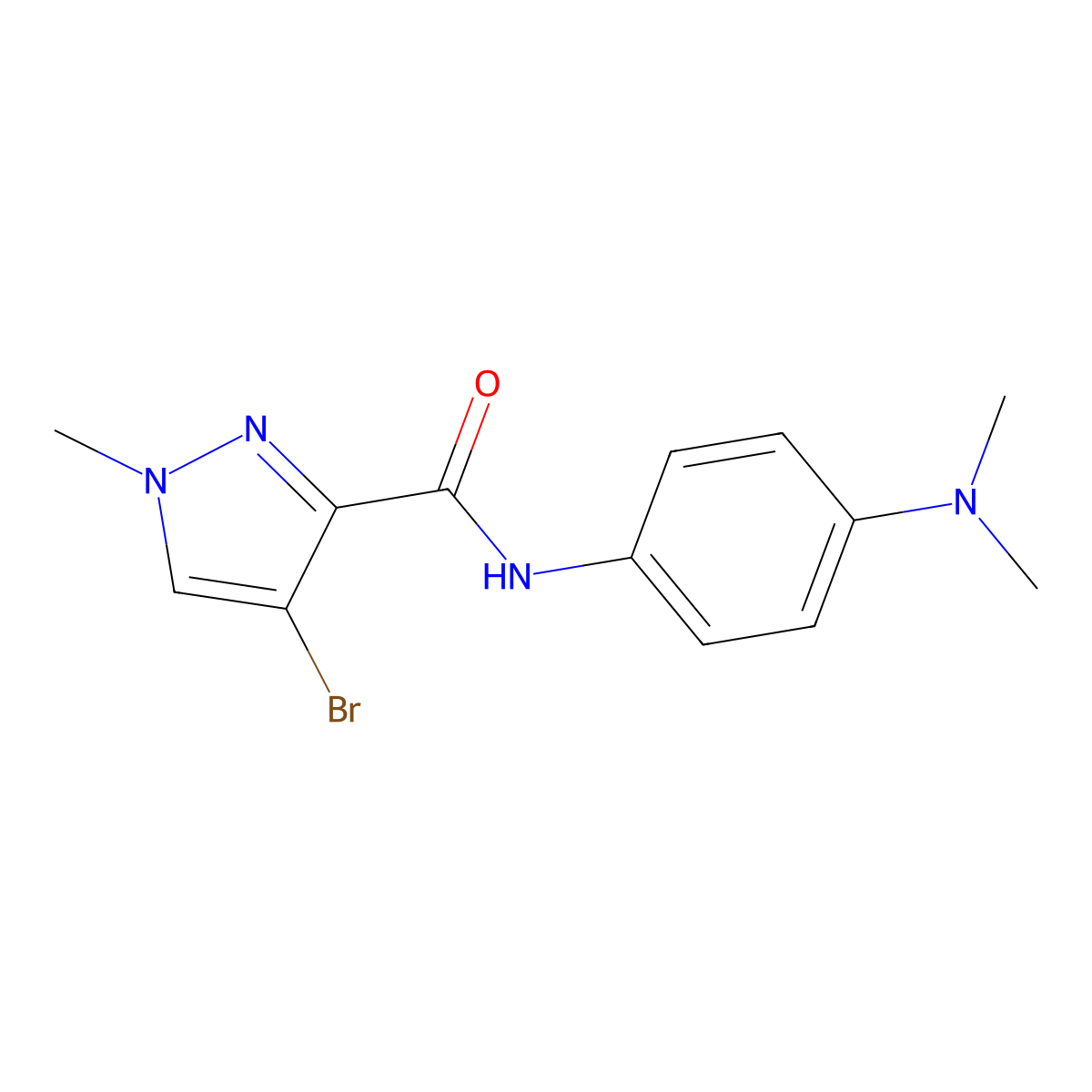 4-bromo-N-[4-(dimethylamino)phenyl]-1-methyl-1H-pyrazole-3-carboxamide molecular structure, CAS 515848-52-9