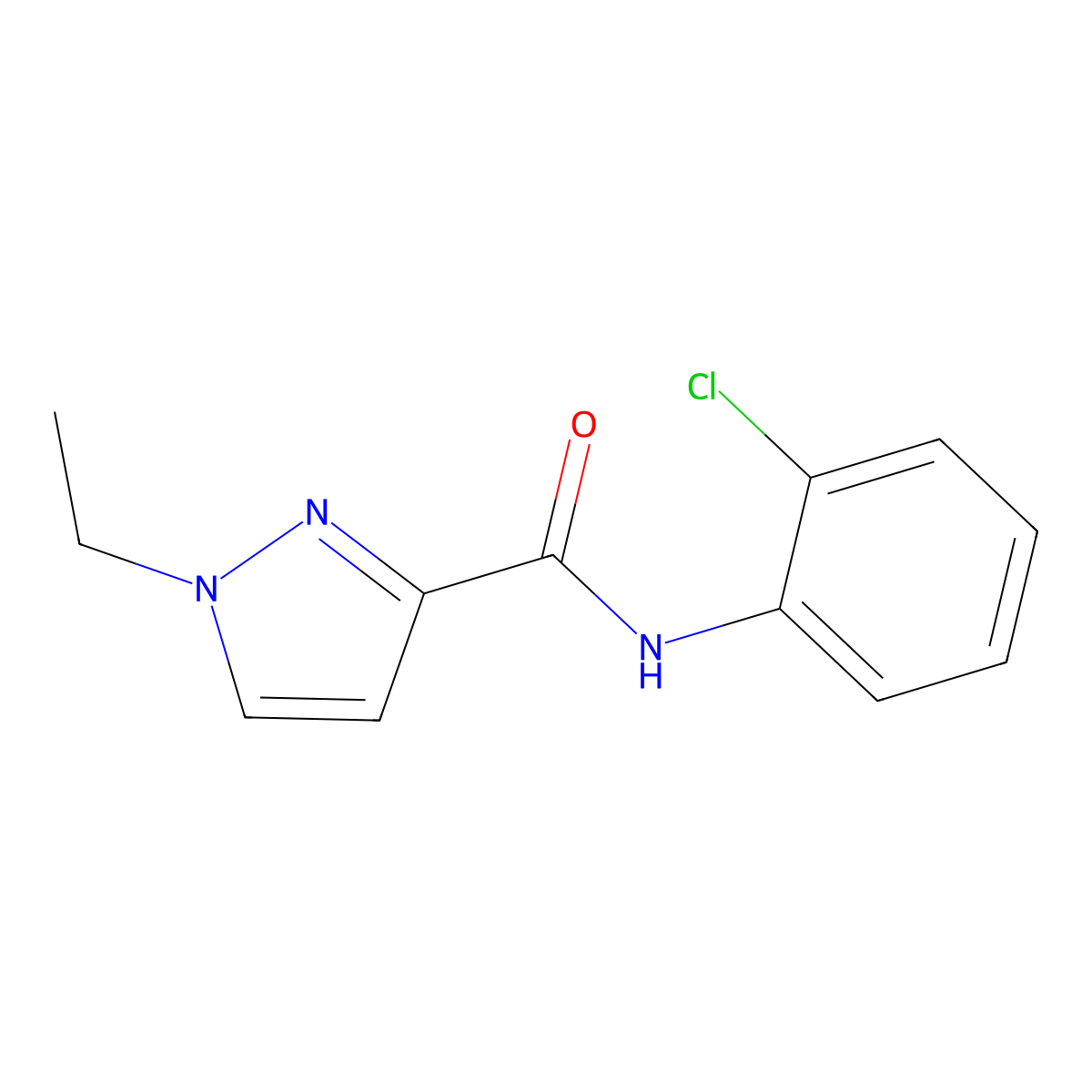 N-(2-chlorophenyl)-1-ethyl-1H-pyrazole-3-carboxamide molecular structure, CAS 515848-58-5