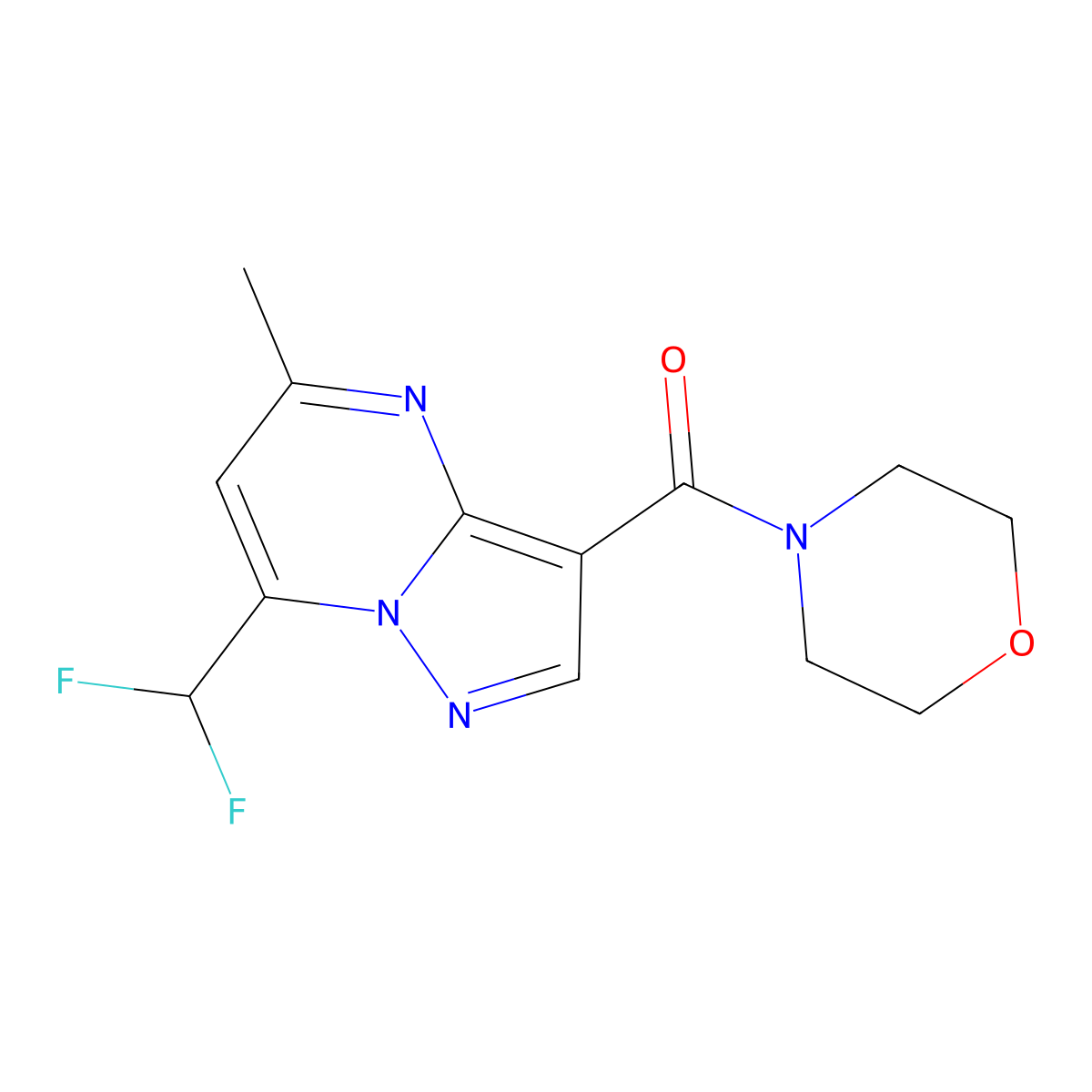 [7-(Difluoromethyl)-5-methylpyrazolo[1,5-a]pyrimidin-3-yl]-morpholin-4-ylmethanone molecular structure, CAS 515849-89-5
