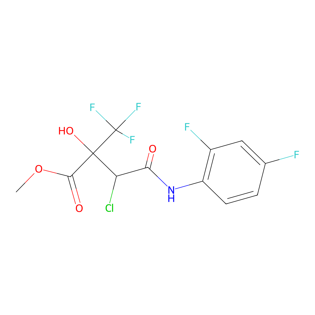 Methyl 3-chloro-4-(2,4-difluoroanilino)-2-hydroxy-4-oxo-2-(trifluoromethyl)butanoate molecular structure, CAS 515850-33-6