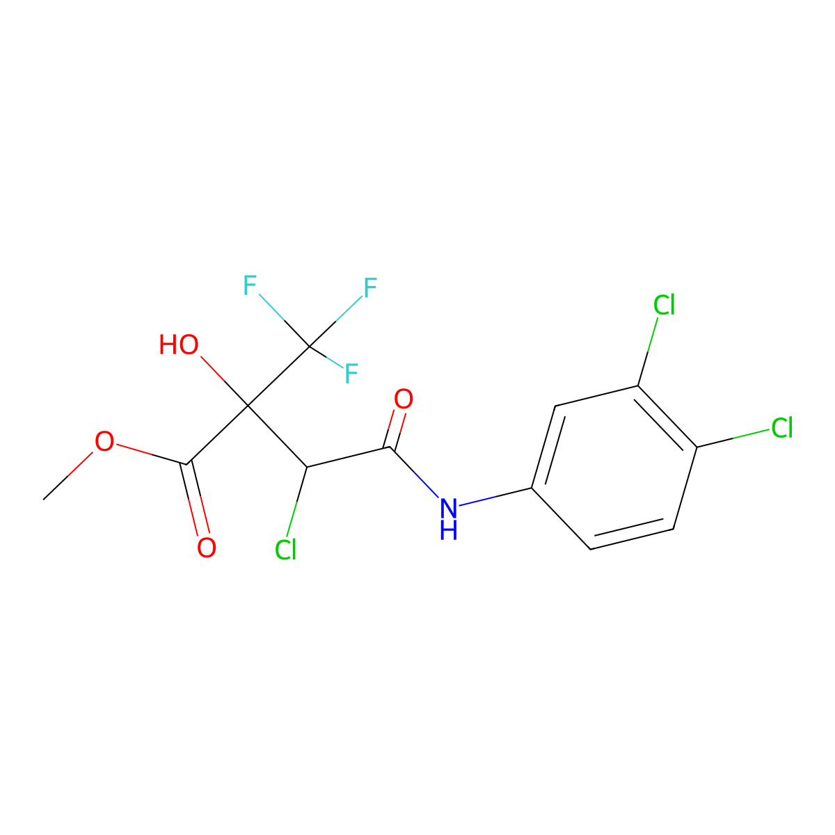 Methyl 3-chloro-4-(3,4-dichloroanilino)-2-hydroxy-4-oxo-2-(trifluoromethyl)butanoate molecular structure, CAS 515850-39-2
