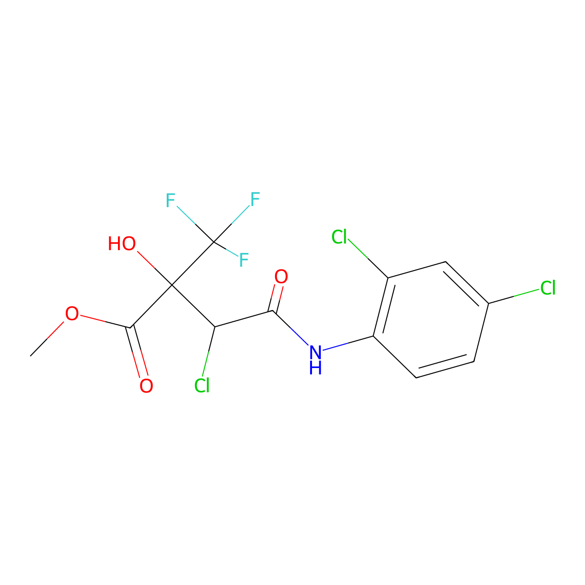 Methyl 3-chloro-4-(2,4-dichloroanilino)-2-hydroxy-4-oxo-2-(trifluoromethyl)butanoate molecular structure, CAS 515857-75-7