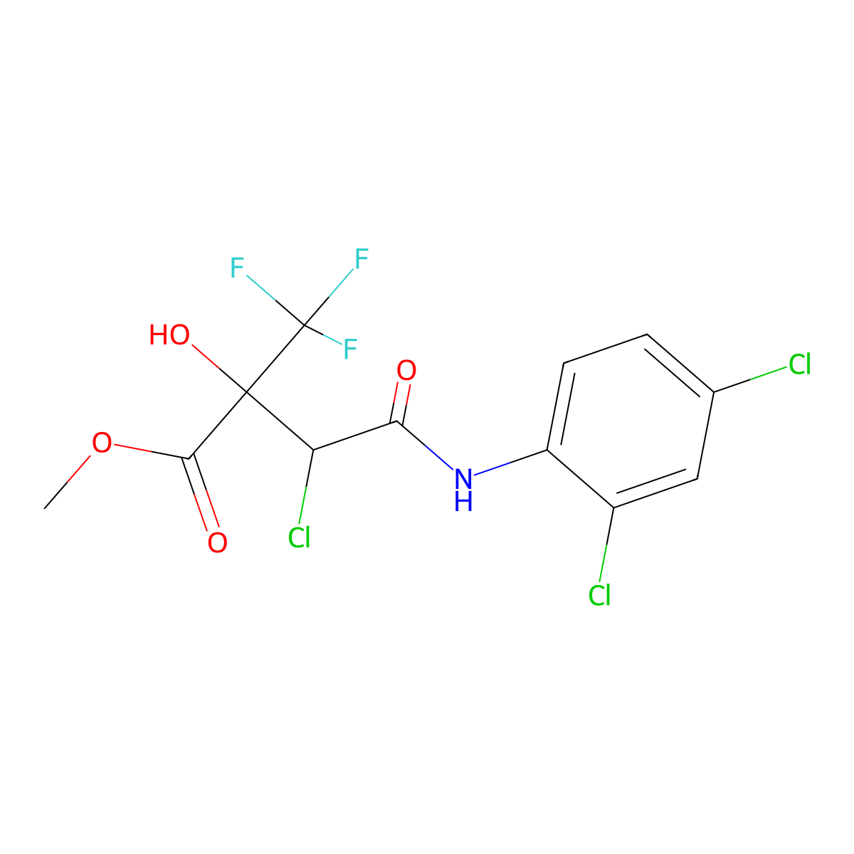 Methyl 3-chloro-4-(2,4-dichloroanilino)-2-hydroxy-4-oxo-2-(trifluoromethyl)butanoate molecular structure, CAS 515857-75-7