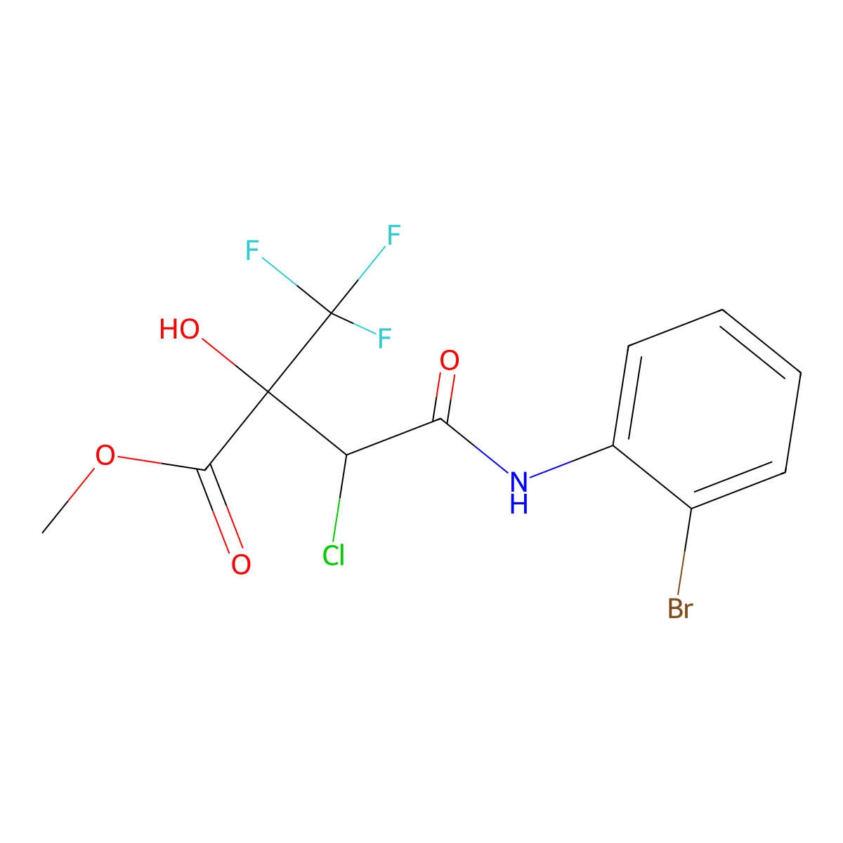 Methyl 4-(2-bromoanilino)-3-chloro-2-hydroxy-4-oxo-2-(trifluoromethyl)butanoate molecular structure, CAS 515857-83-7
