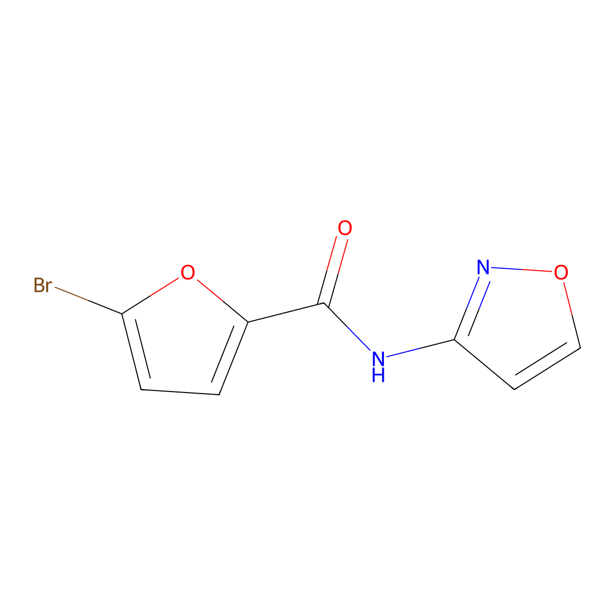 5-bromo-N-(1,2-oxazol-3-yl)furan-2-carboxamide molecular structure, CAS 515858-72-7