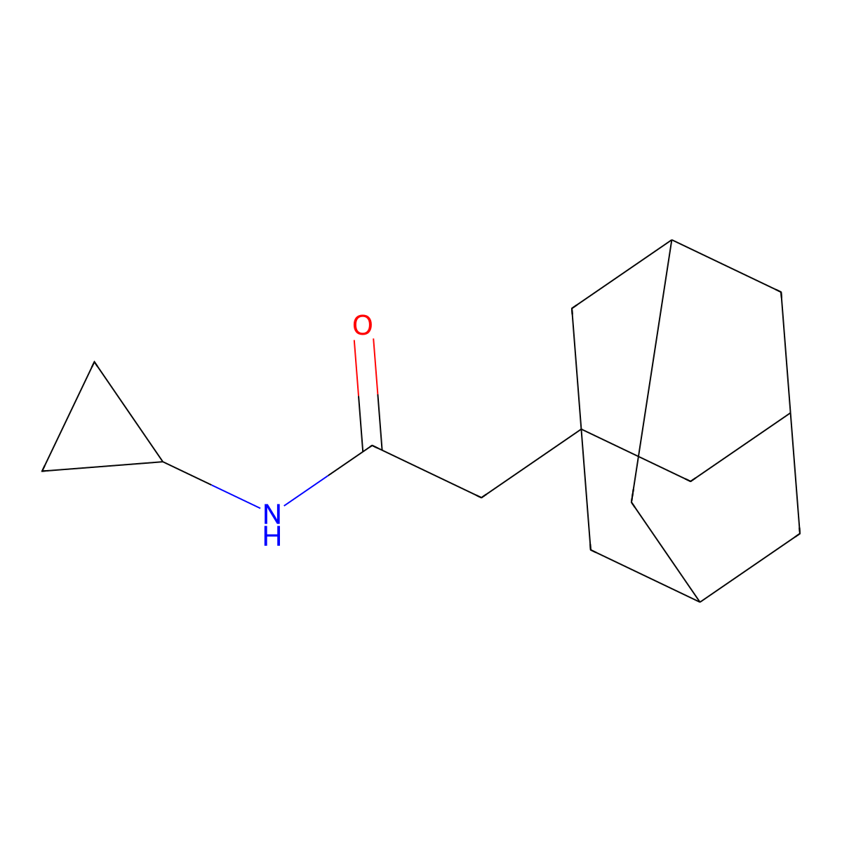 2-(1-adamantyl)-N-cyclopropylacetamide molecular structure, CAS 515858-77-2