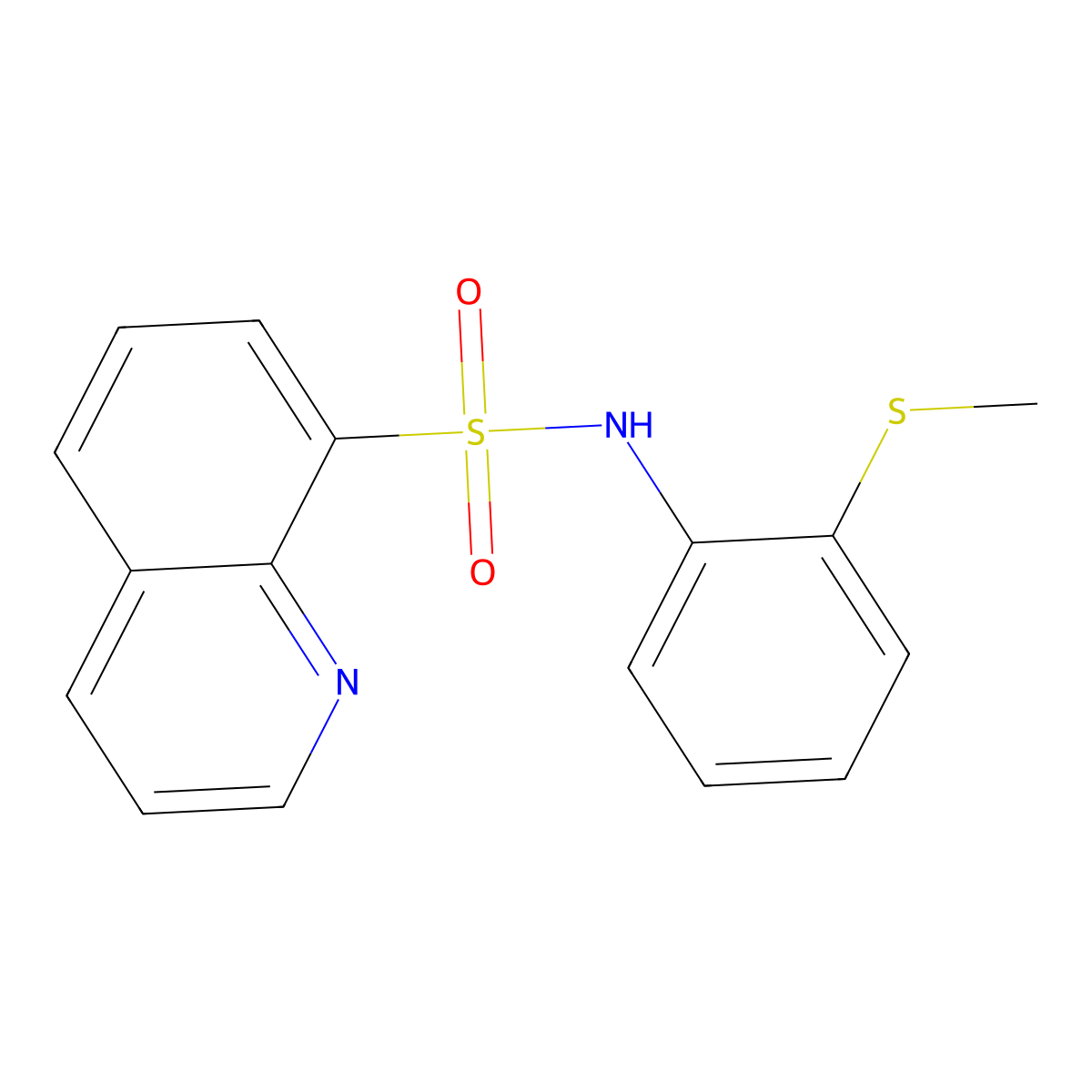 N-(2-methylsulfanylphenyl)quinoline-8-sulfonamide molecular structure, CAS 515858-79-4