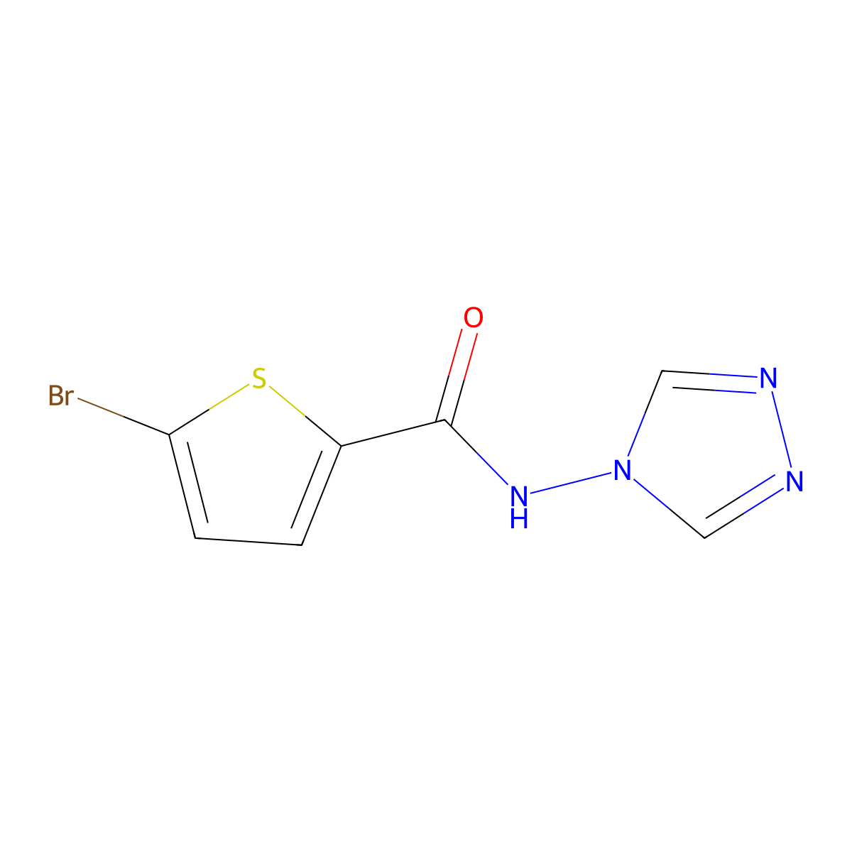 5-bromo-N-(1,2,4-triazol-4-yl)thiophene-2-carboxamide molecular structure, CAS 515858-93-2