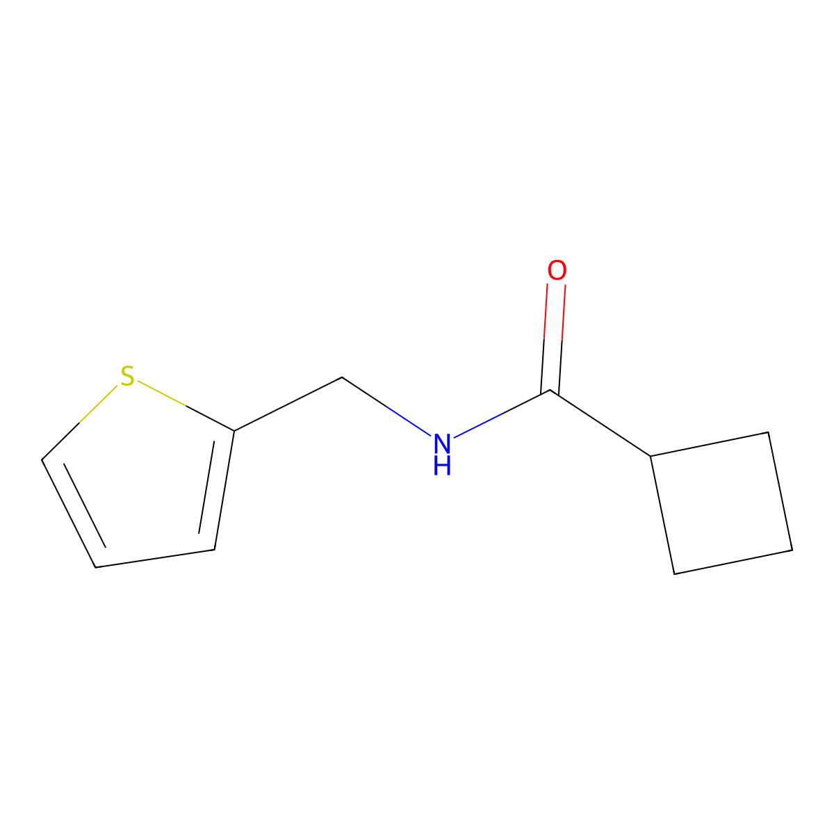 N-(thiophen-2-ylmethyl)cyclobutanecarboxamide molecular structure, CAS 515859-14-0