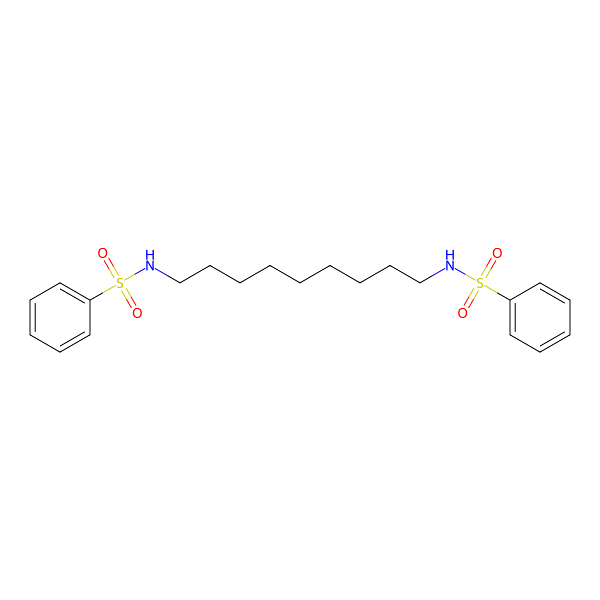 N-{9-[(phenylsulfonyl)amino]nonyl}benzenesulfonamide molecular structure, CAS 515859-29-7
