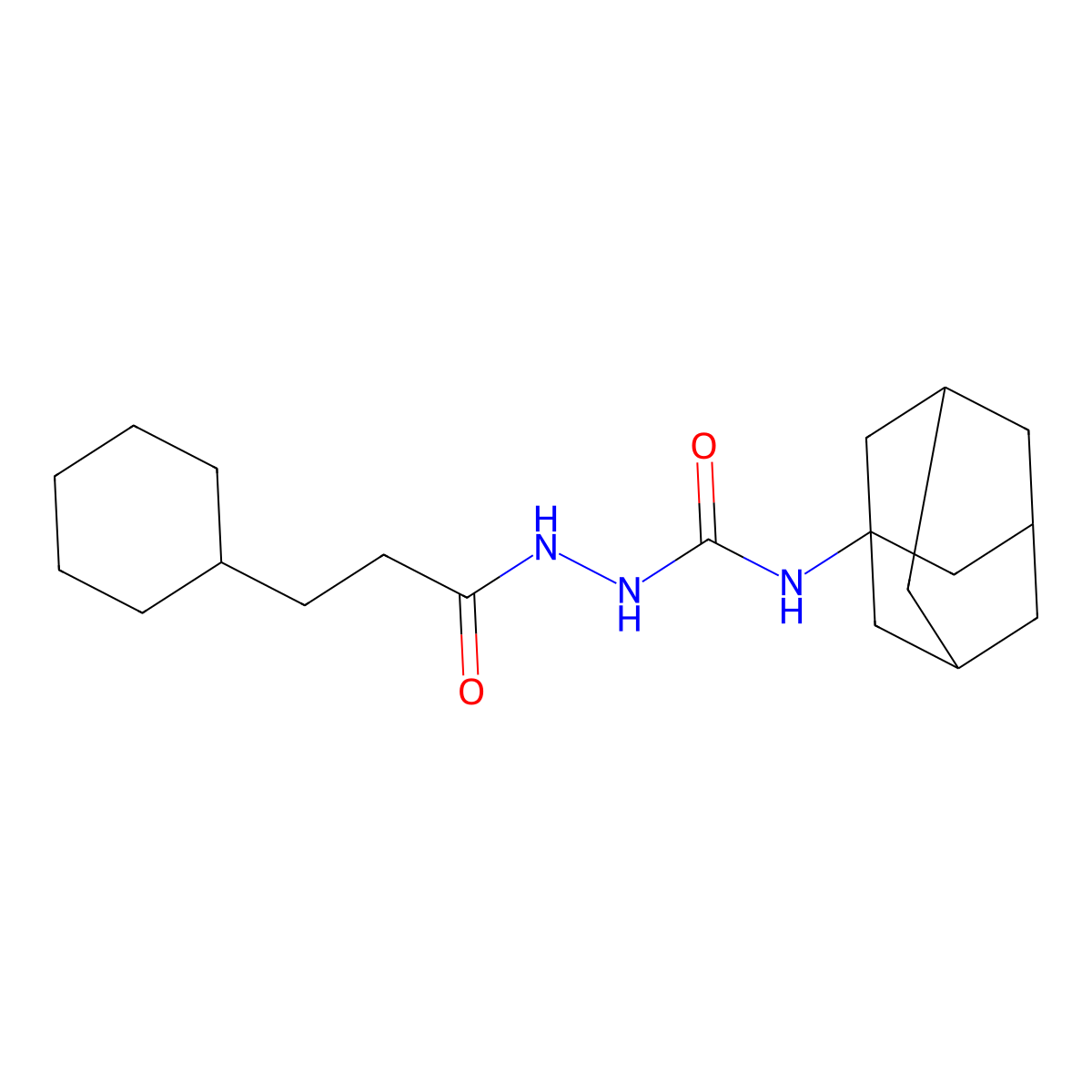 N-(1-adamantyl)-2-(3-cyclohexylpropanoyl)hydrazinecarboxamide molecular structure, CAS 515859-41-3