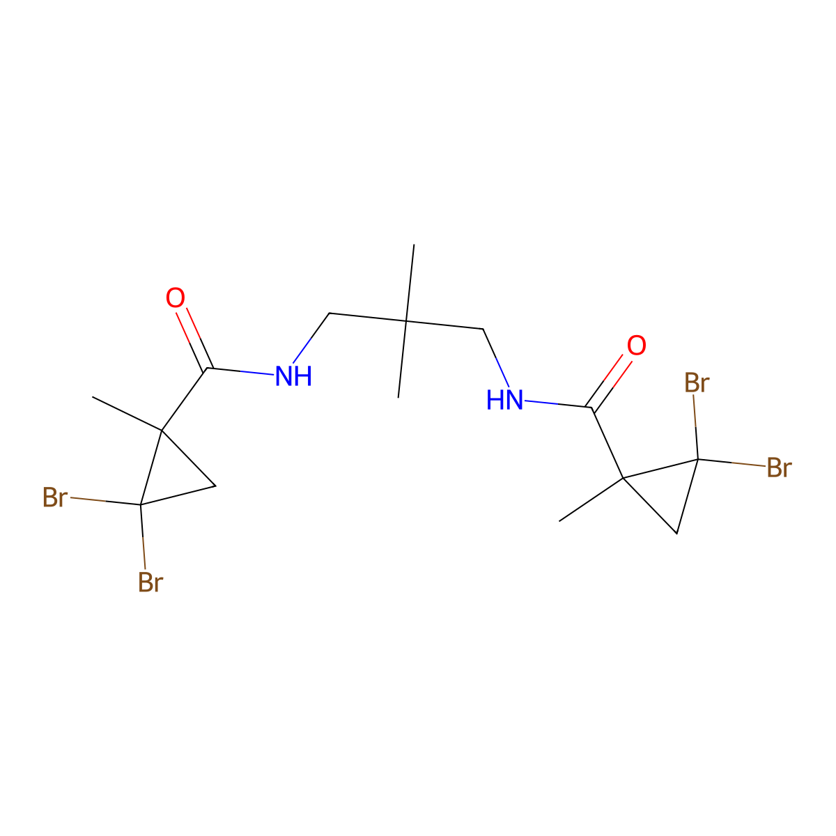 2,2-dibromo-N-(3-{[(2,2-dibromo-1-methylcyclopropyl)carbonyl]amino}-2,2-dimethylpropyl)-1-methylcyclopropanecarboxamide molecular structure, CAS 515859-47-9