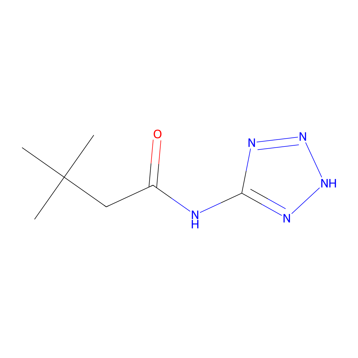 3,3-dimethyl-N-(2H-tetrazol-5-yl)butanamide molecular structure, CAS 515859-55-9