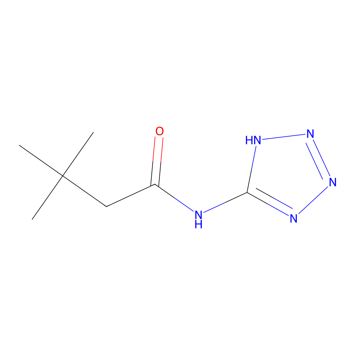 3,3-dimethyl-N-(2H-tetrazol-5-yl)butanamide molecular structure, CAS 515859-55-9