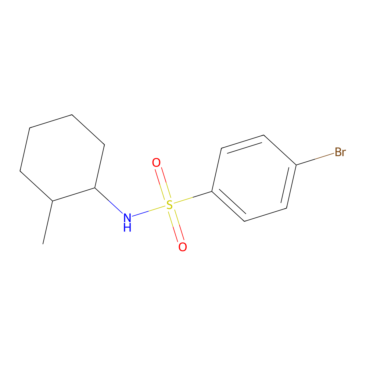 4-bromo-N-(2-methylcyclohexyl)benzenesulfonamide molecular structure, CAS 515859-59-3