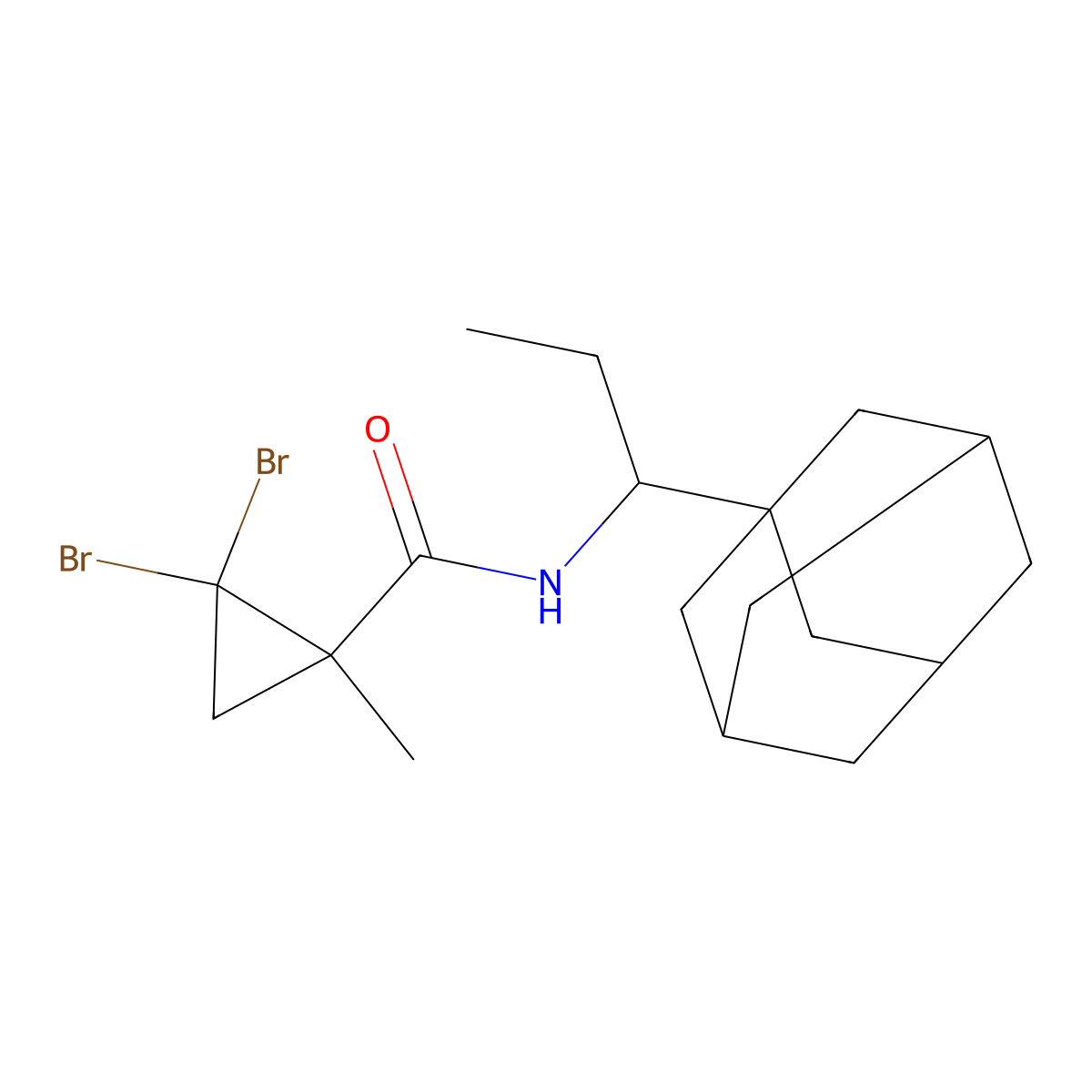 N-[1-(1-adamantyl)propyl]-2,2-dibromo-1-methylcyclopropane-1-carboxamide molecular structure, CAS 515859-64-0
