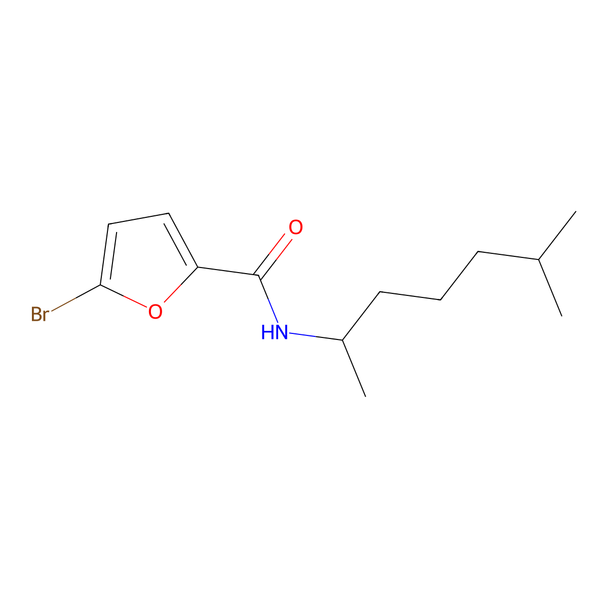 5-bromo-N-(6-methylheptan-2-yl)furan-2-carboxamide molecular structure, CAS 515859-76-4