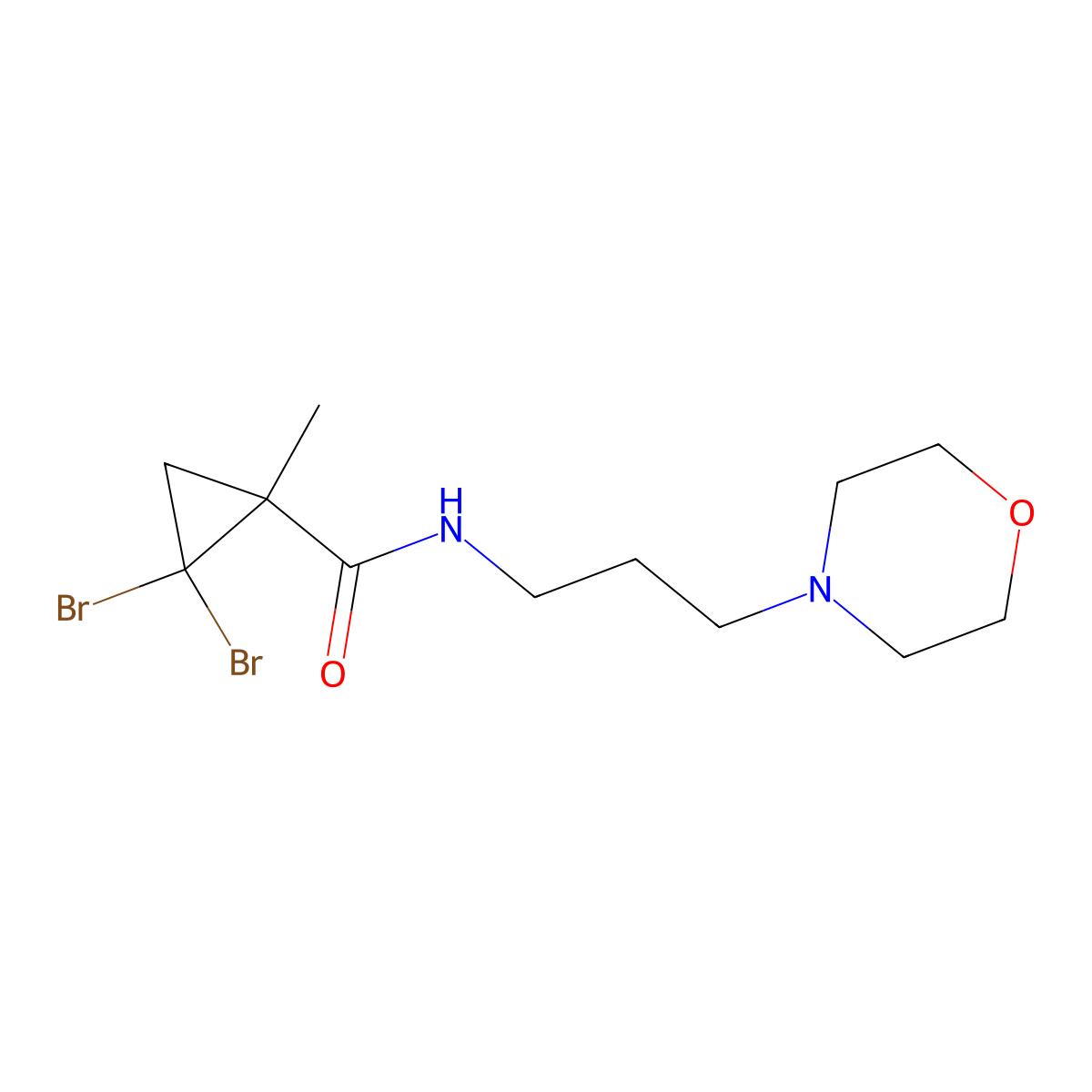 2,2-dibromo-1-methyl-N-(3-morpholin-4-ylpropyl)cyclopropane-1-carboxamide molecular structure, CAS 515859-79-7