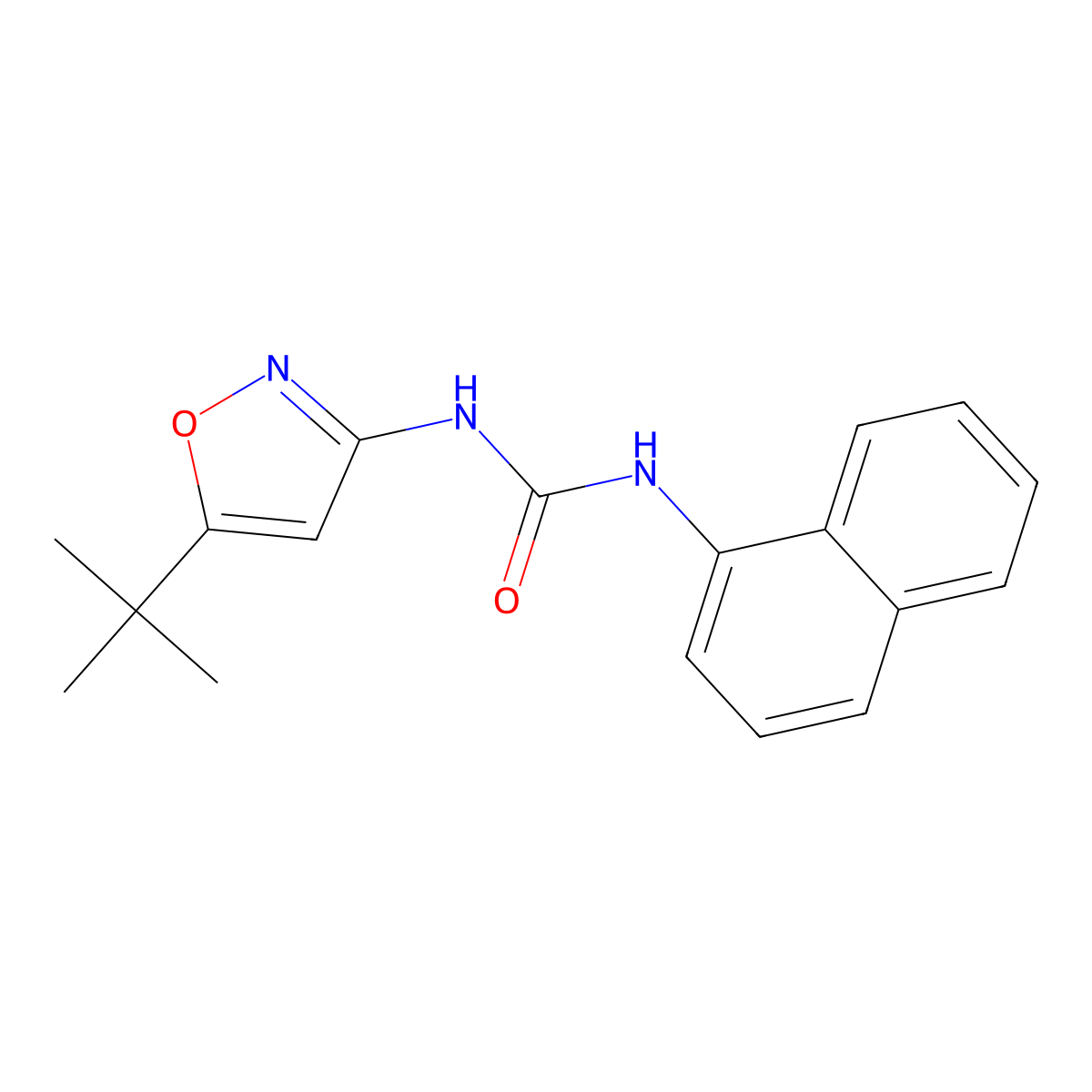 1-(5-(tert-Butyl)isoxazol-3-yl)-3-(naphthalen-1-yl)urea molecular structure, CAS 515859-82-2