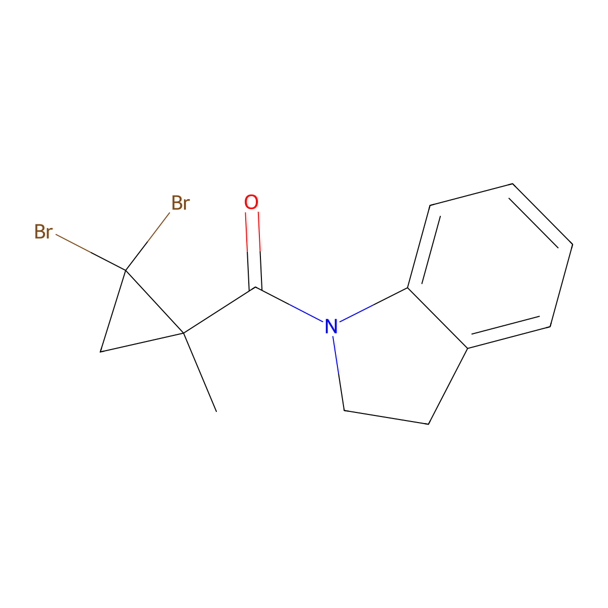(2,2-Dibromo-1-methylcyclopropyl)-(2,3-dihydroindol-1-yl)methanone molecular structure, CAS 515859-87-7