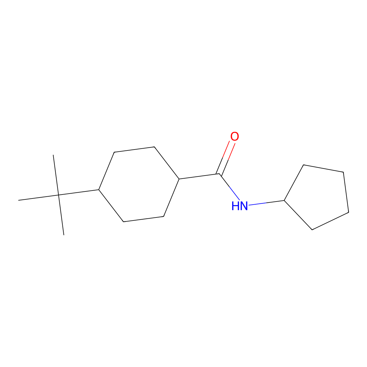 4-tert-butyl-N-cyclopentylcyclohexanecarboxamide molecular structure, CAS 515859-89-9