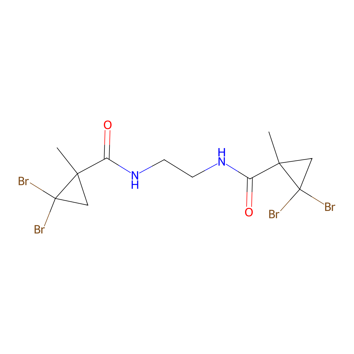 2,2-dibromo-N-(2-{[(2,2-dibromo-1-methylcyclopropyl)carbonyl]amino}ethyl)-1-methylcyclopropanecarboxamide molecular structure, CAS 515859-90-2