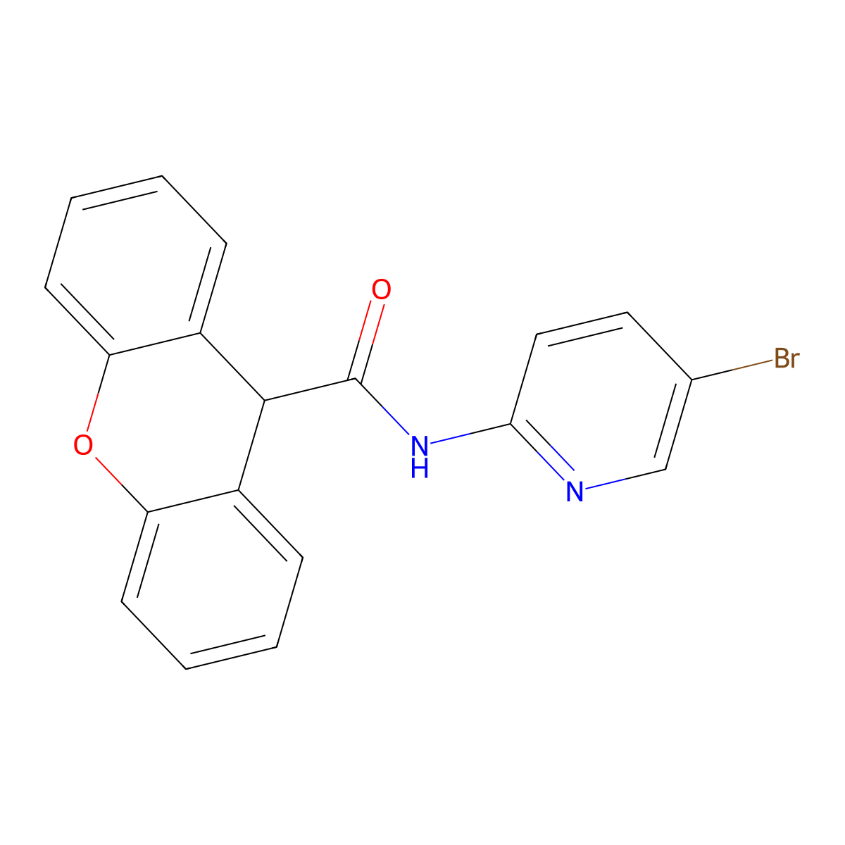 N-(5-bromopyridin-2-yl)-9H-xanthene-9-carboxamide molecular structure, CAS 515859-92-4