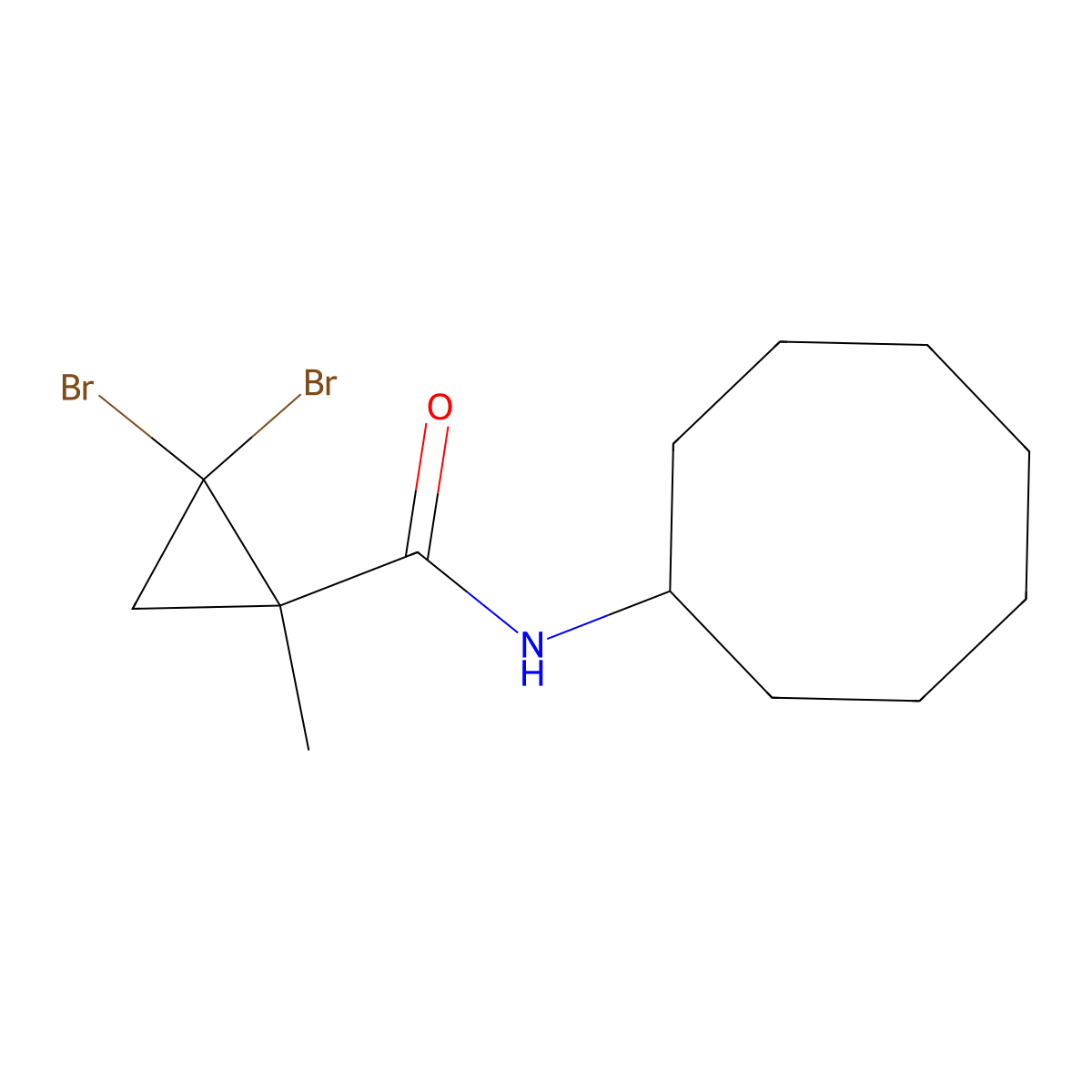 2,2-dibromo-N-cyclooctyl-1-methylcyclopropanecarboxamide molecular structure, CAS 515859-93-5