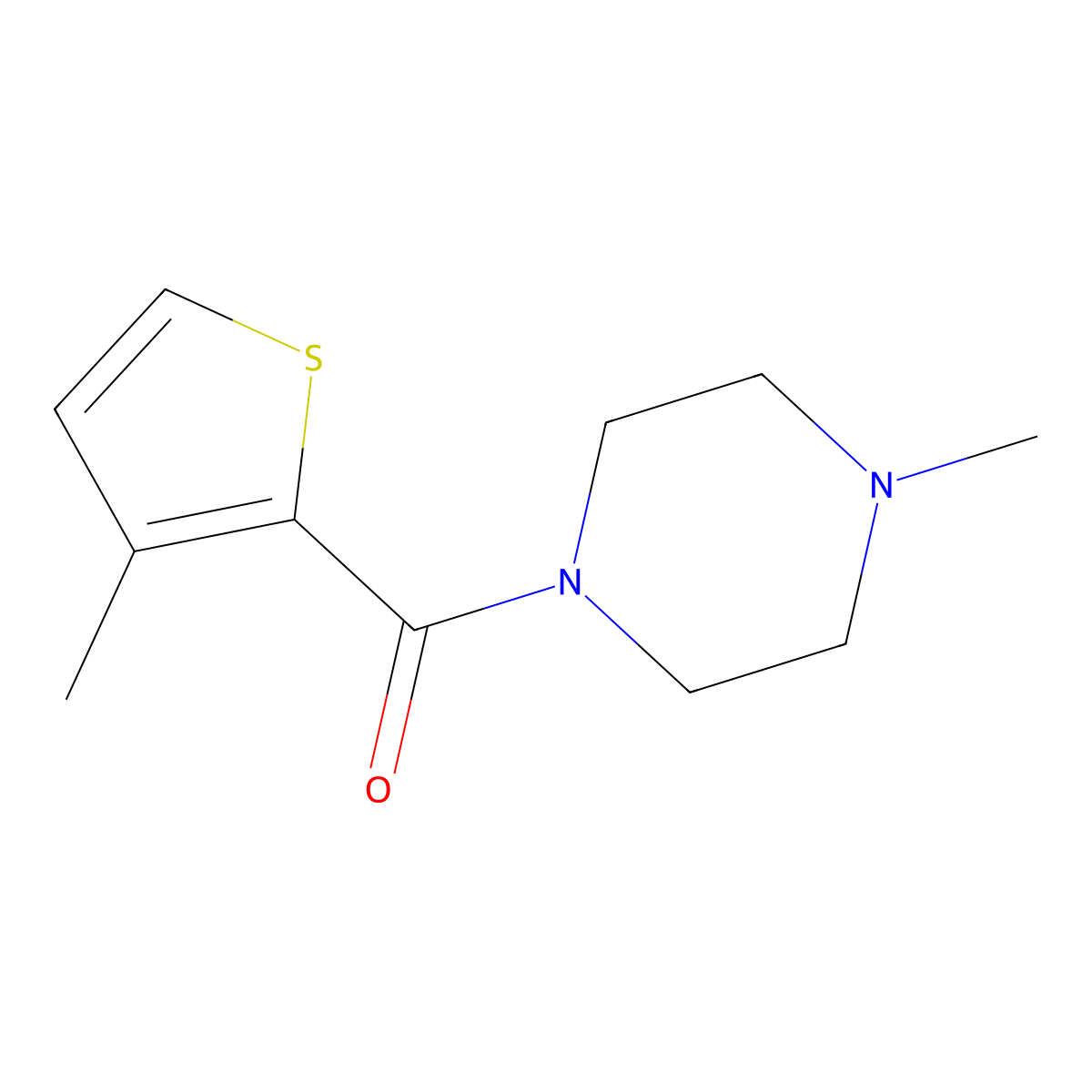 Methanone, (4-methyl-1-piperazinyl)(3-methyl-2-thienyl)- molecular structure, CAS 515859-98-0