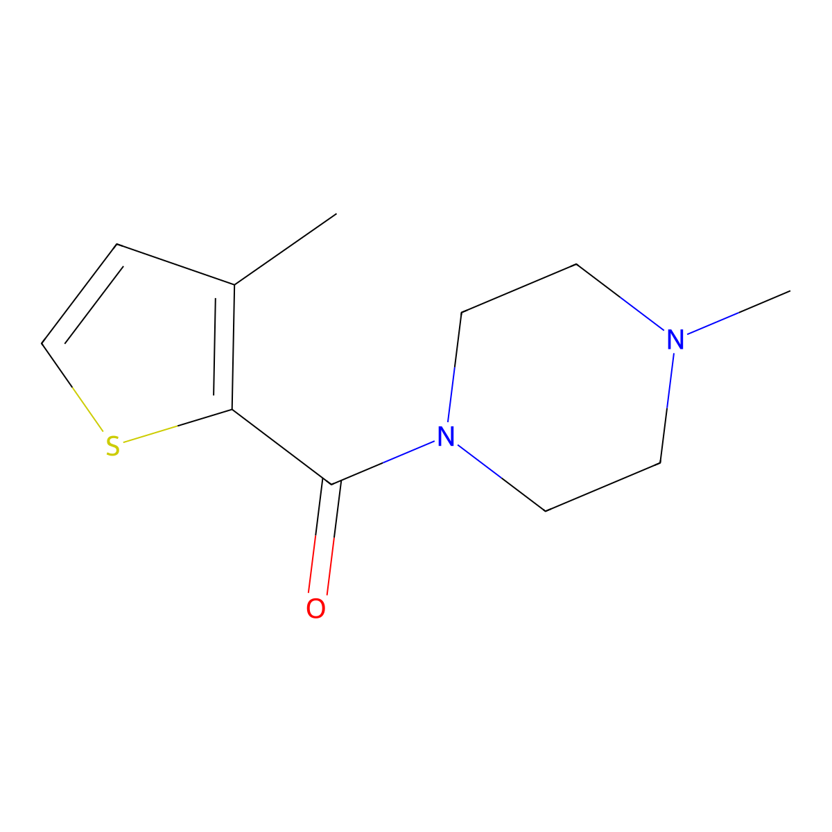 Methanone, (4-methyl-1-piperazinyl)(3-methyl-2-thienyl)- molecular structure, CAS 515859-98-0