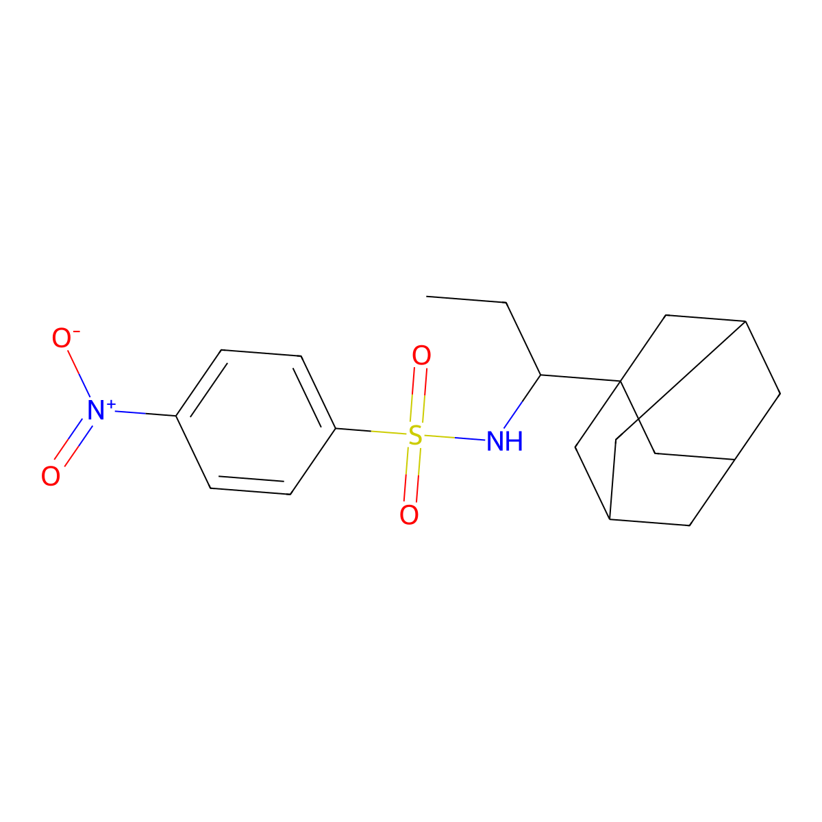 N-[1-(1-adamantyl)propyl]-4-nitrobenzenesulfonamide molecular structure, CAS 515860-00-1