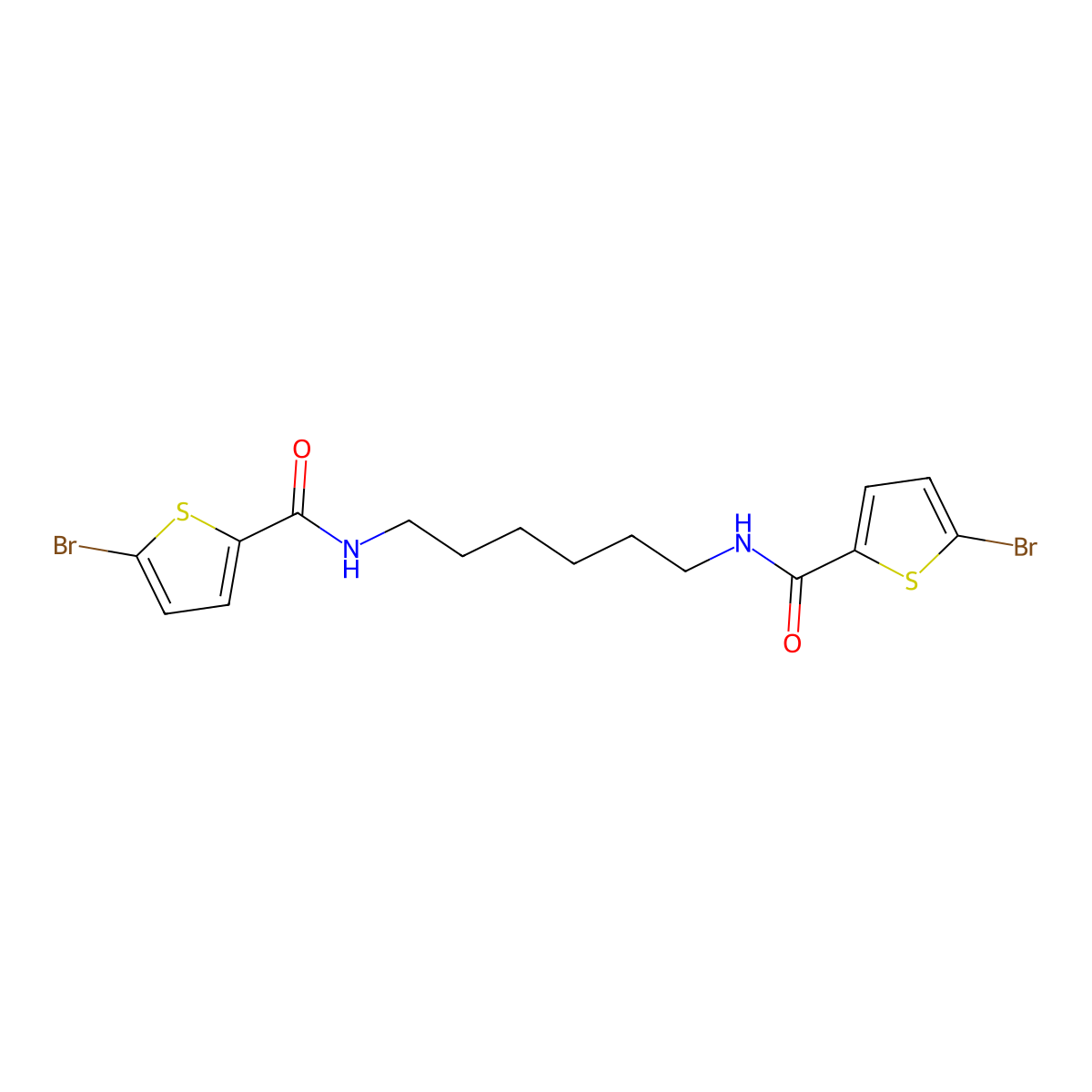 5-bromo-N-[6-[(5-bromothiophene-2-carbonyl)amino]hexyl]thiophene-2-carboxamide molecular structure, CAS 515860-10-3