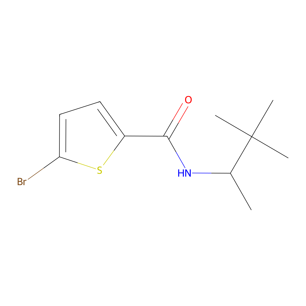 5-bromo-N-(3,3-dimethylbutan-2-yl)thiophene-2-carboxamide molecular structure, CAS 515860-18-1
