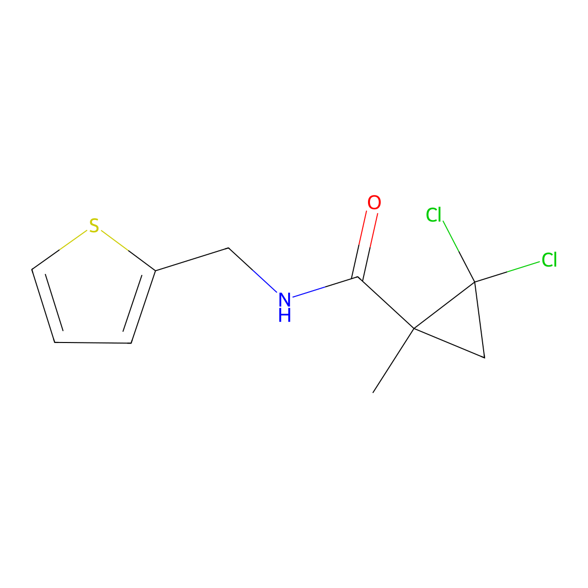 2,2-dichloro-1-methyl-N-(thiophen-2-ylmethyl)cyclopropane-1-carboxamide molecular structure, CAS 515860-19-2