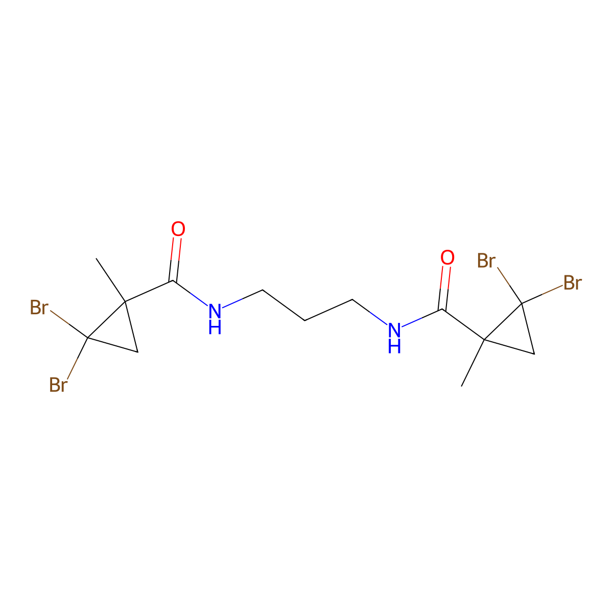 2,2-dibromo-N-(3-{[(2,2-dibromo-1-methylcyclopropyl)carbonyl]amino}propyl)-1-methylcyclopropanecarboxamide molecular structure, CAS 515860-21-6