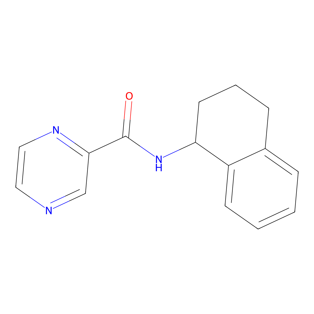 N-(1,2,3,4-tetrahydronaphthalen-1-yl)pyrazine-2-carboxamide molecular structure, CAS 515860-28-3