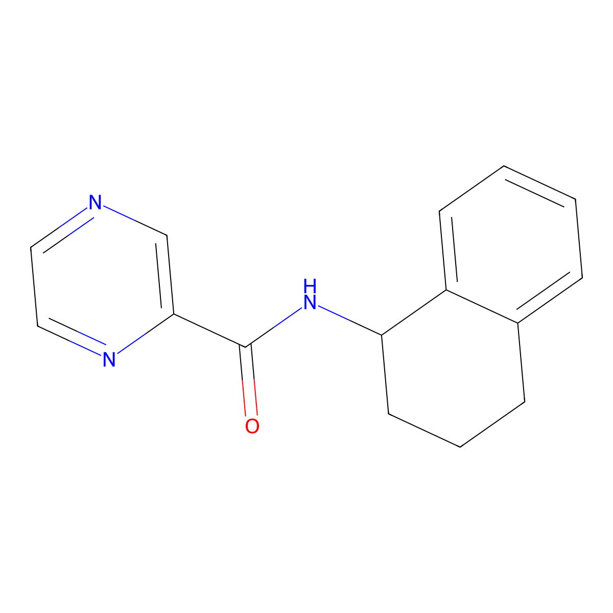 N-(1,2,3,4-tetrahydronaphthalen-1-yl)pyrazine-2-carboxamide molecular structure, CAS 515860-28-3