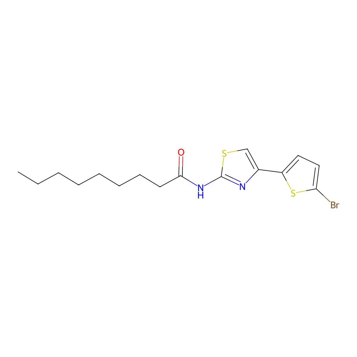 N-[4-(5-bromothiophen-2-yl)-1,3-thiazol-2-yl]nonanamide molecular structure, CAS 515860-35-2