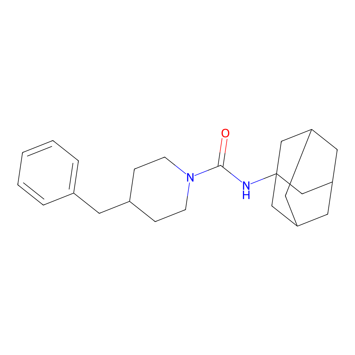 N-(1-adamantyl)-4-benzylpiperidine-1-carboxamide molecular structure, CAS 515860-43-2