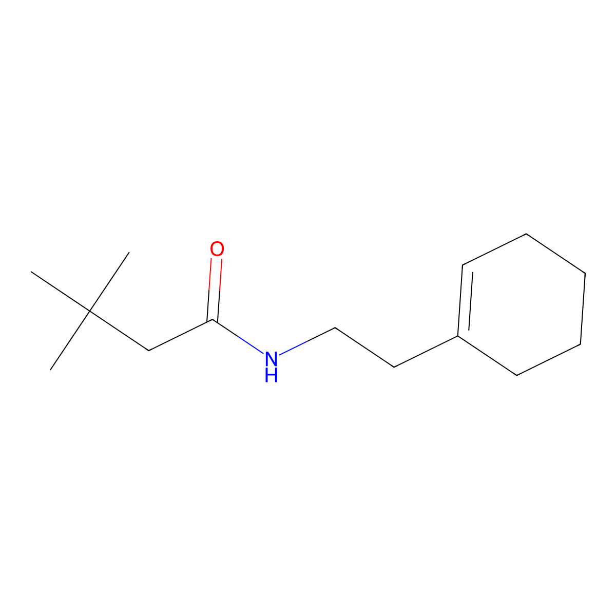N-[2-(cyclohexen-1-yl)ethyl]-3,3-dimethylbutanamide molecular structure, CAS 515860-50-1