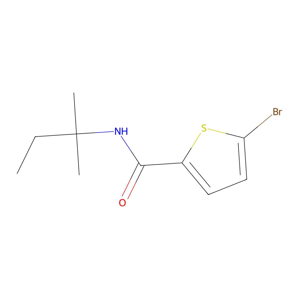 5-bromo-N-(2-methylbutan-2-yl)thiophene-2-carboxamide molecular structure, CAS 515860-51-2